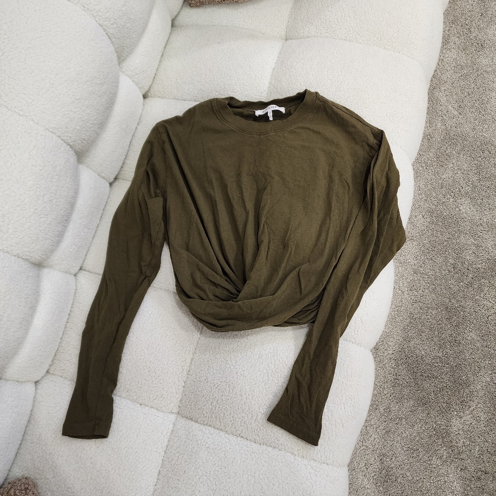 Frame Twist Front Green Long Sleeve